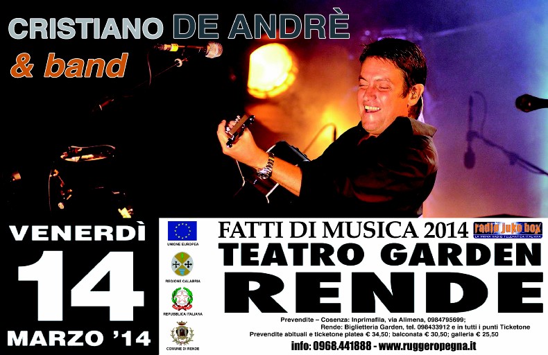 CRISTIANO DE ANDRE’, TRA PRESENTE E PASSATO, INCANTA RENDE CRISTIANO DE ANDRE’, TRA PRESENTE E PASSATO, INCANTA RENDE