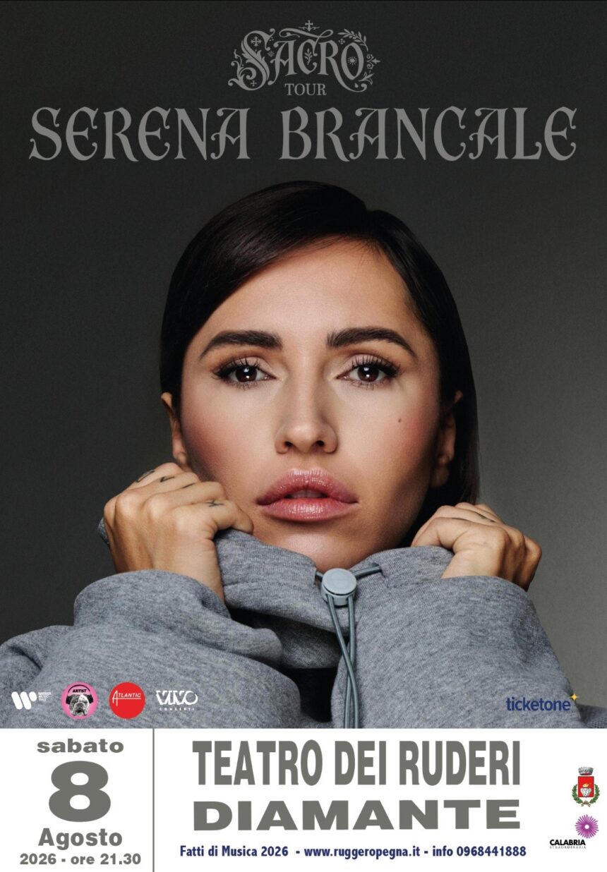 Serena Brancale il 6 giugno a Lamezia, l’8 agosto a Cirella